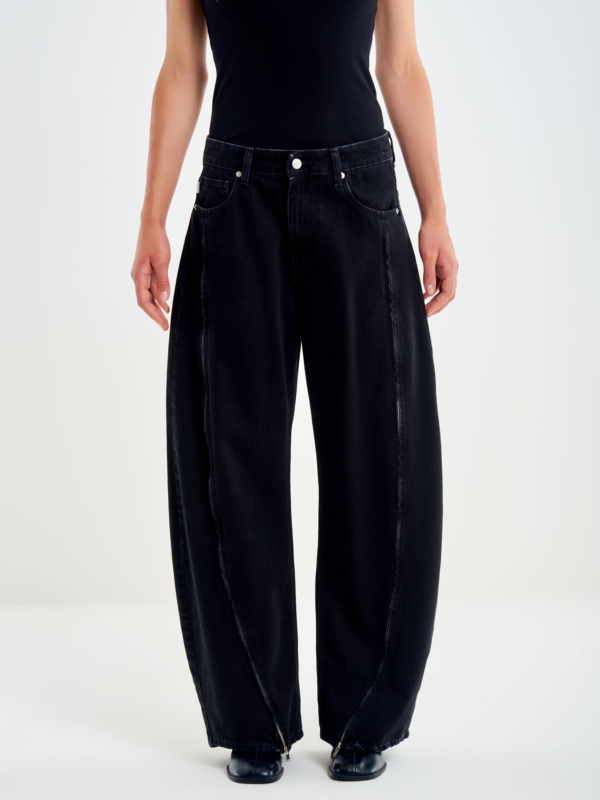 Jeans Barrel con Zip