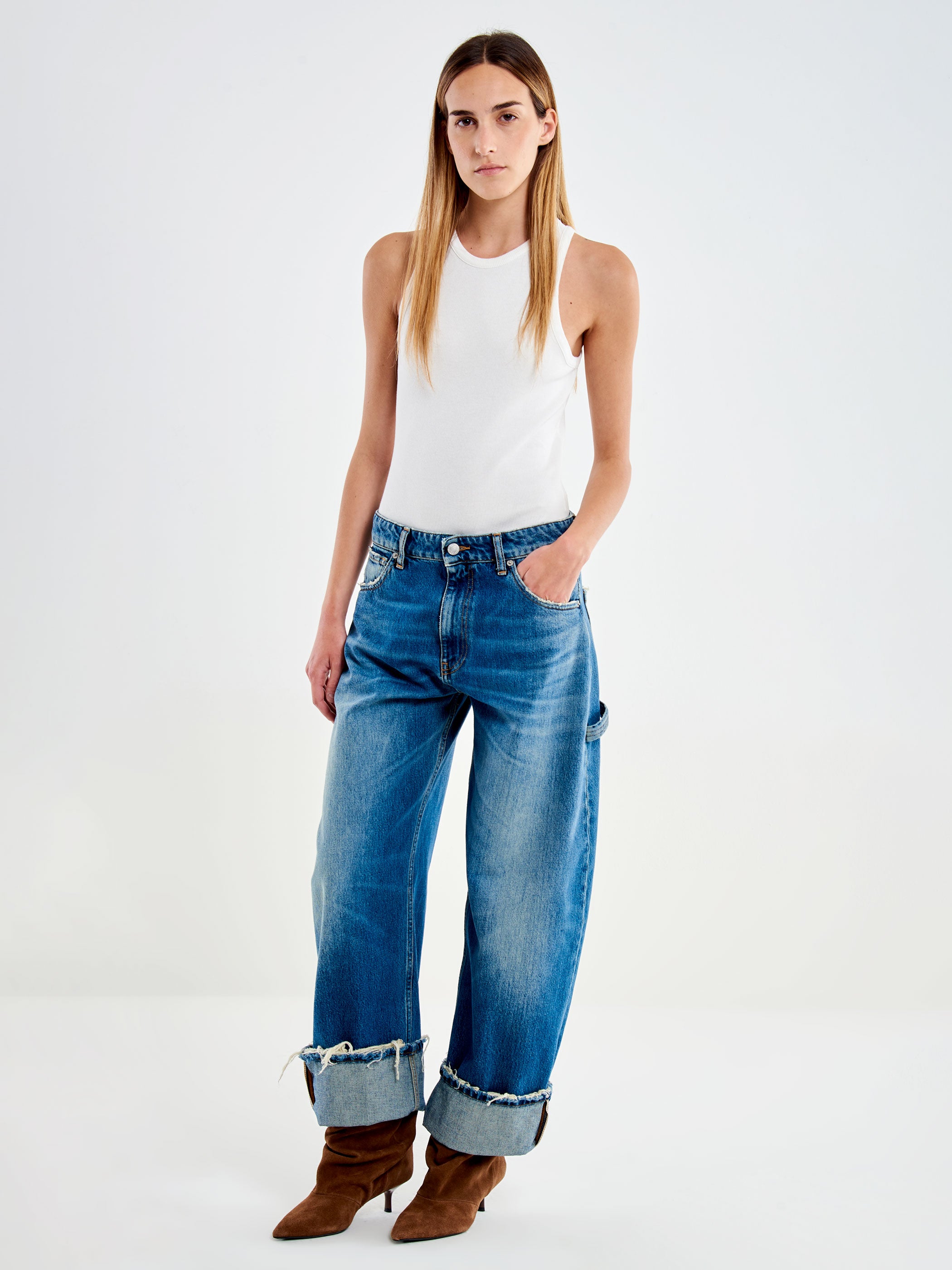 Jeans Kuma Barrel con Fondo Risvoltato