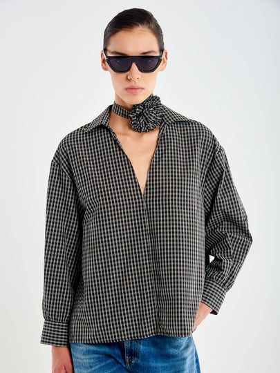 Camicia con Choker a Fiore